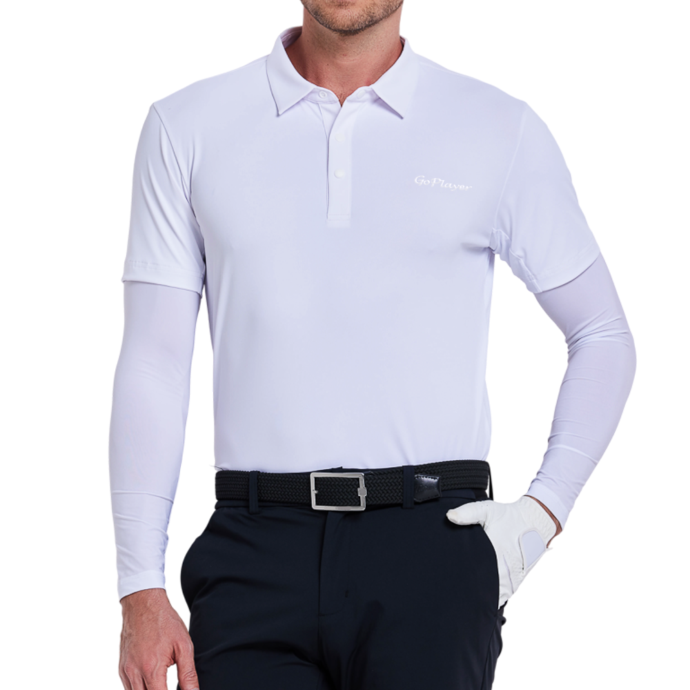 Men's moisture-wicking short-sleeved shirt (white)
