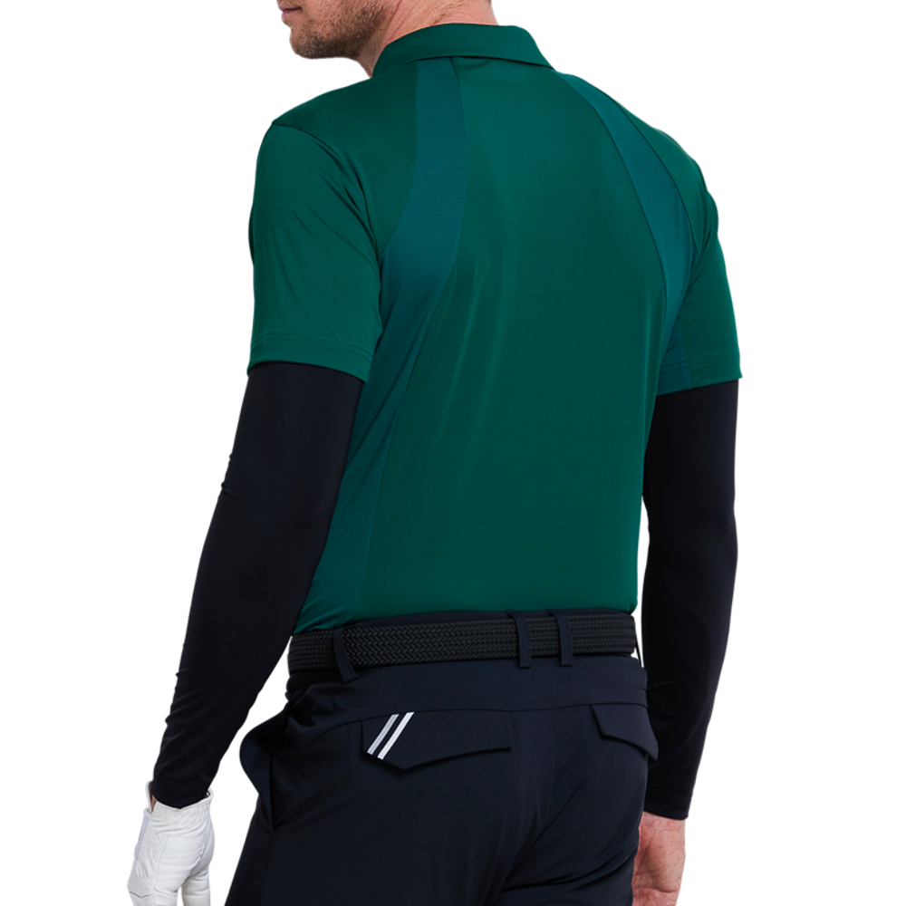 Men's moisture-wicking short-sleeved shirt (dark pine green)