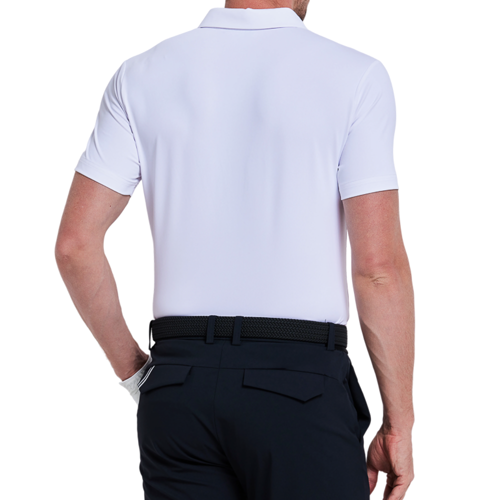 Men's short-sleeved shirt with side waist openings for a cooling effect (white)