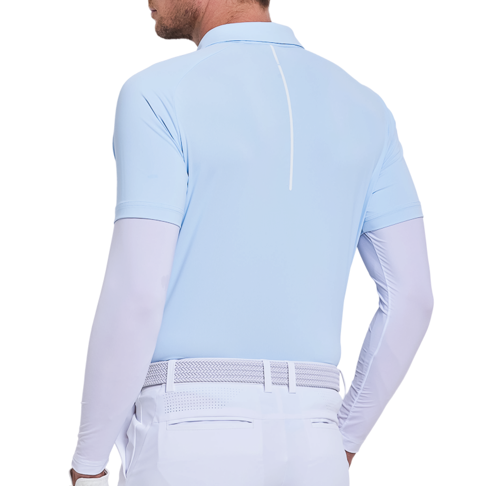 Men's striped short-sleeved shirt (pink and blue)