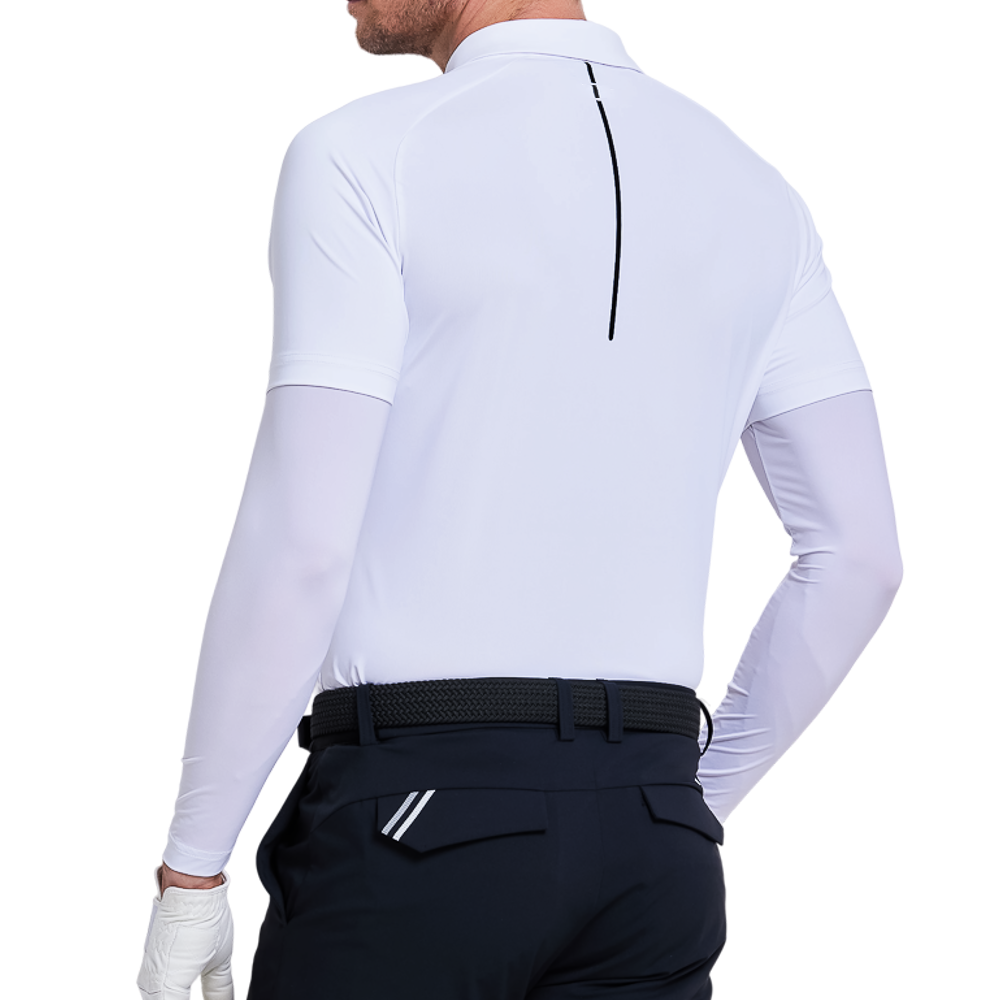 Men's striped short-sleeved shirt (white)