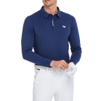 Men's high-density collared long-sleeved shirt (royal blue)