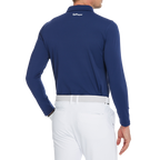 Men's high-density collared long-sleeved shirt (royal blue)