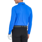 Men's high-density collared long-sleeved shirt (blue)