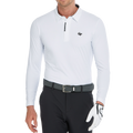男高密翻領長袖(白)