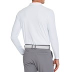 Men's Mercerized Fleece Collared Long-Sleeved Shirt (White)