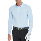 Men's Cool-Feel Long-Sleeved Collared Top (Ice Blue)