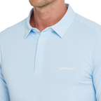 Men's Cool-Feel Long-Sleeved Collared Top (Ice Blue)