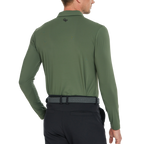 Men's Cool-Feel Long-Sleeve Collared Shirt (Army Green)