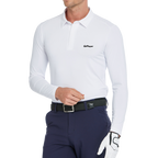 Men's Cool-Feel Long-Sleeved Collared Top (White)