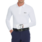 Men's Cool-Feel Long-Sleeved Collared Top (White)