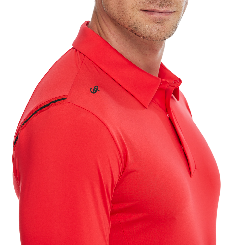 Men's Fila long-sleeved collared shirt (red)