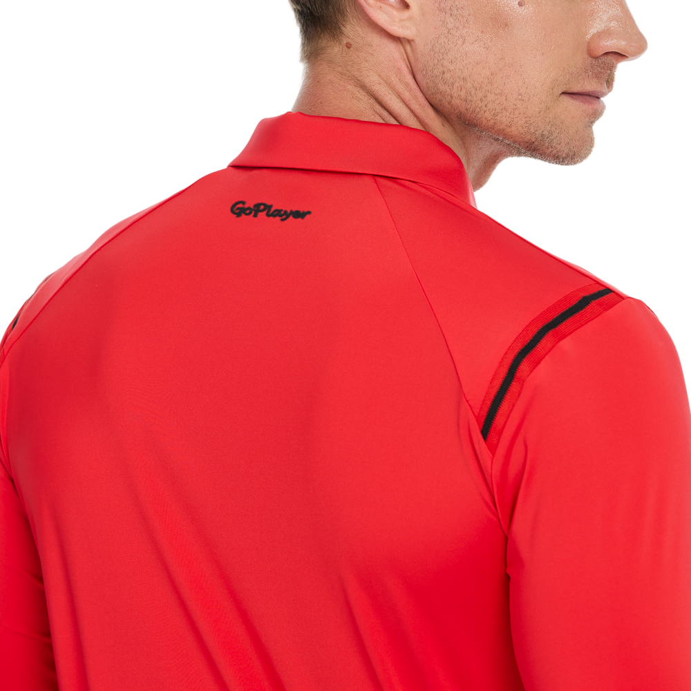Men's Fila long-sleeved collared shirt (red)
