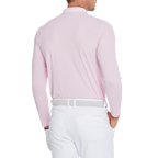 Men's diamond-patterned knit jacquard long-sleeved shirt (pink)
