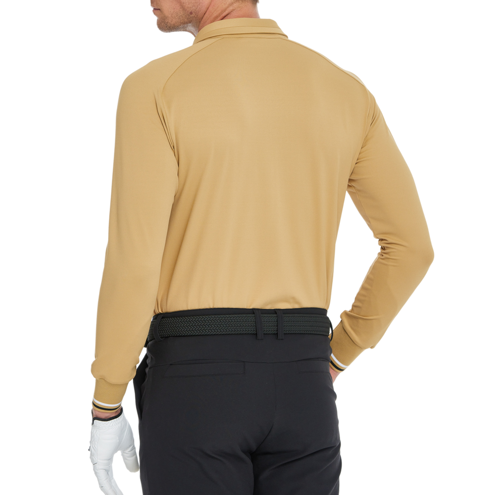 Men's Soft Gloss Long-Sleeved Collared Top (Tao Huang)