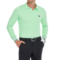 男柔光翻領長袖(果綠)