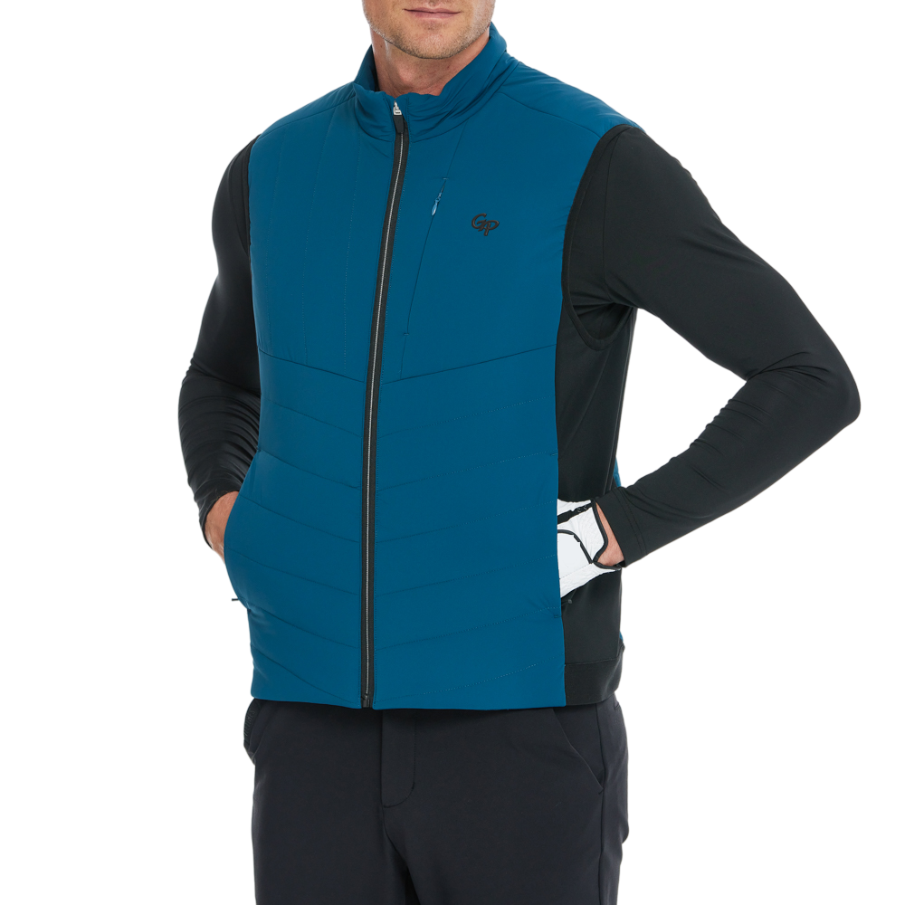 Men's Thick, Padded Warm Vest (Dark Blue)