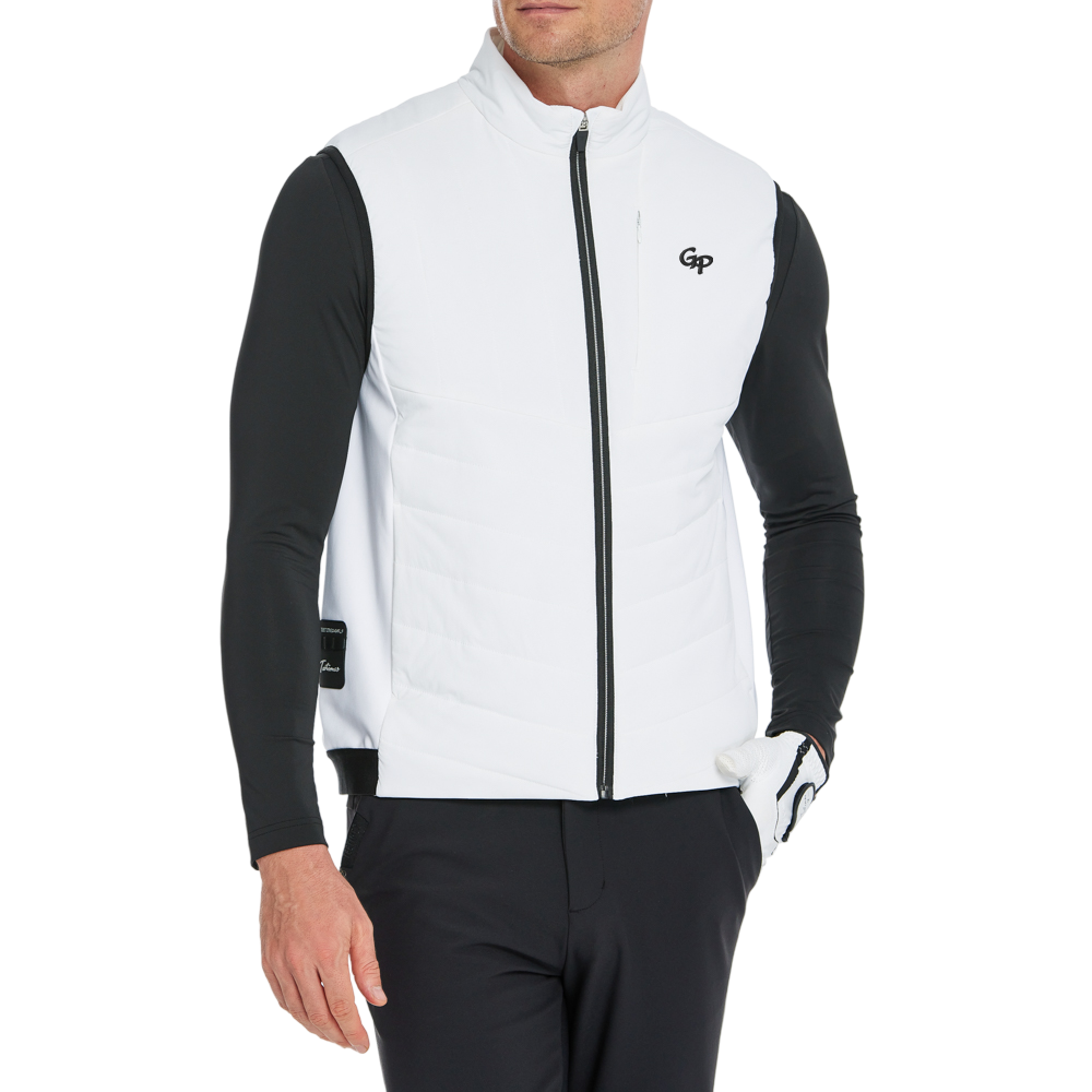 Men's Thick, Padded, Warm Vest (White)