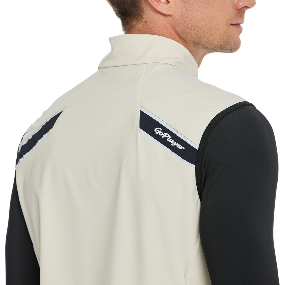 Men's lightweight windproof and water-repellent vest (khaki)