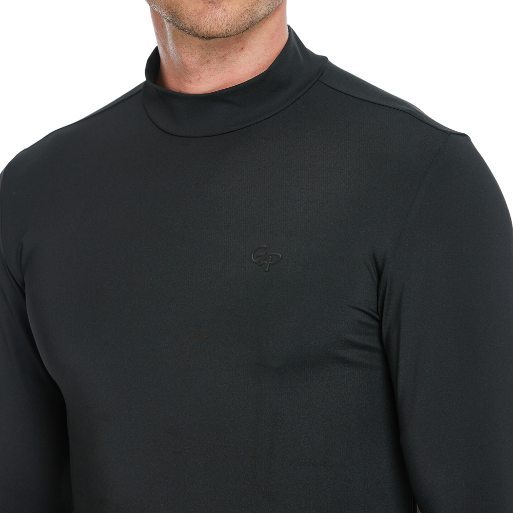 Men's long-sleeved turtleneck undershirt (black)