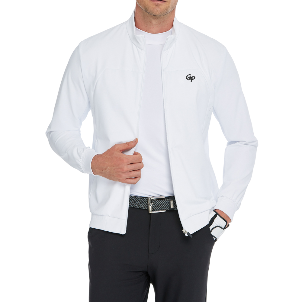 Men's lightweight windproof and water-repellent windbreaker (white)