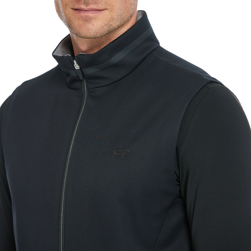 Men's Volcanic Rock Fleece-Soled Warm Vest (Black)