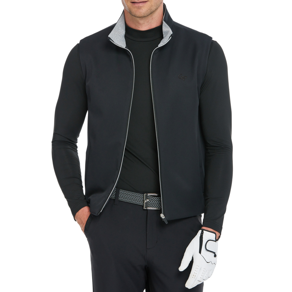 Men's Volcanic Rock Fleece-Soled Warm Vest (Black)