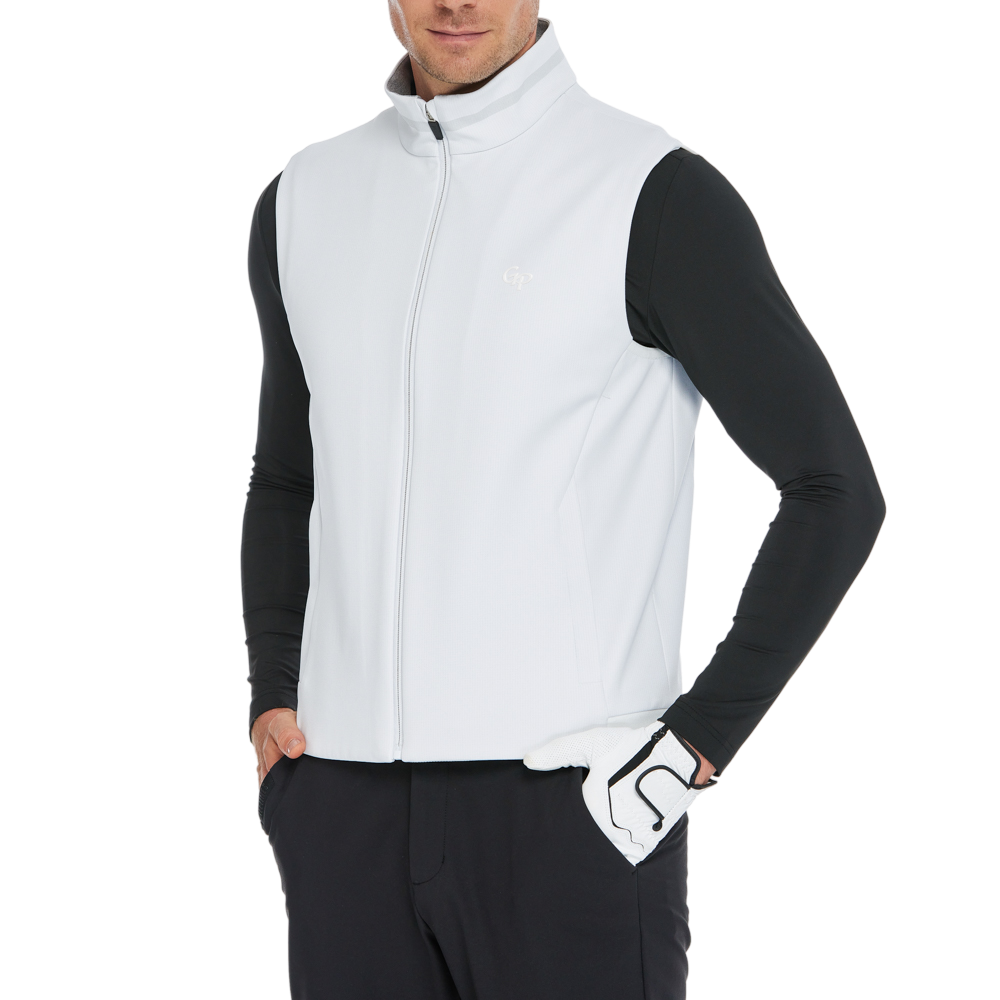 Men's Volcanic Rock Fleece-Soled Warm Vest (White)