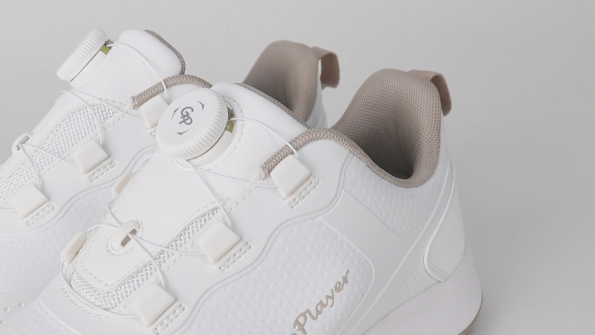 GoPlayer EliteLinks Women's Golf Shoes (White Khaki)