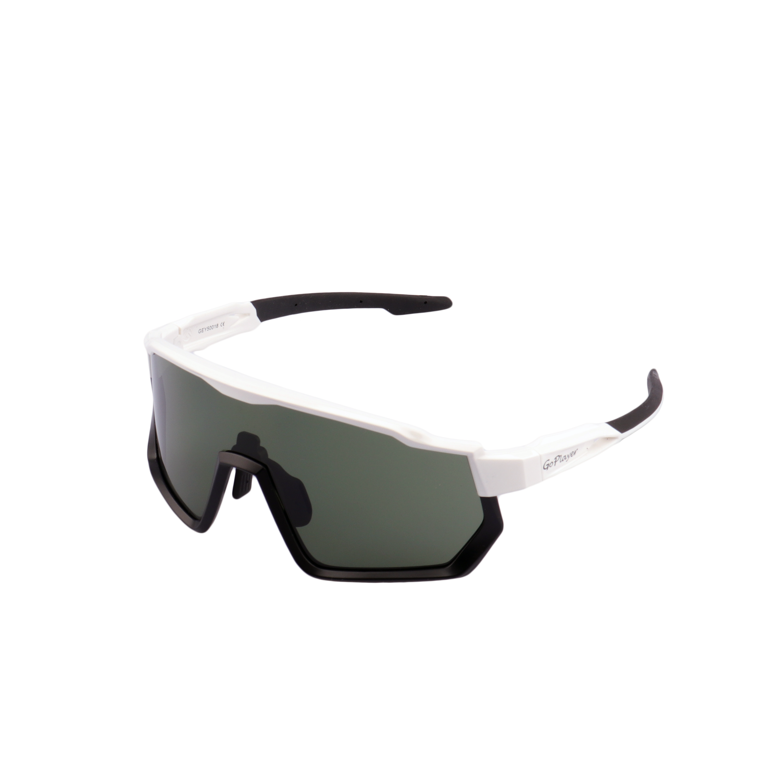 GoPlayer大框太陽眼鏡(白黑框 綠片)