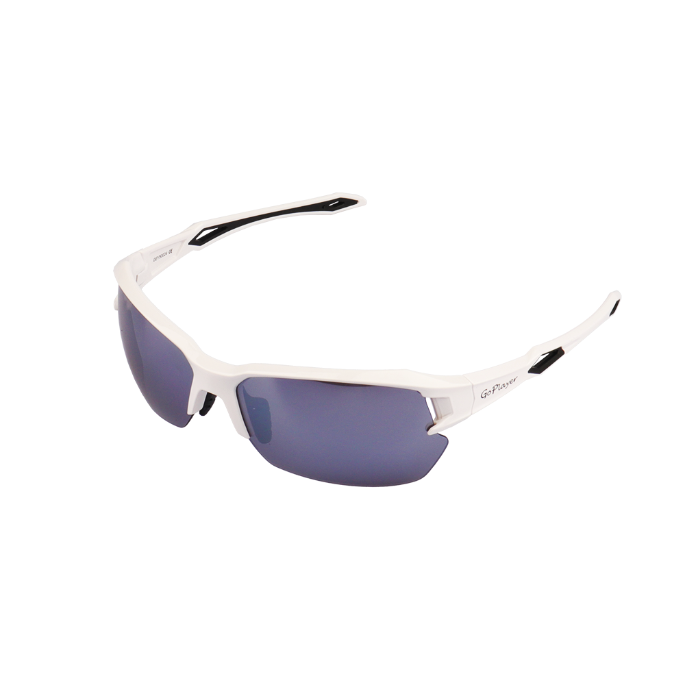 GoPlayer Half Frame Sunglasses (Silver Plated White Frame)